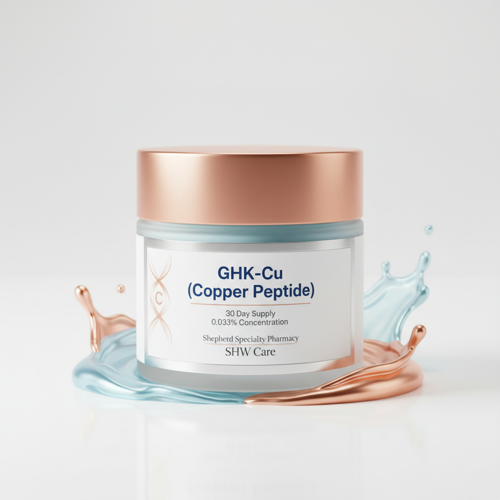 Product Name : GHK-Cu (Copper Peptide) 30 Day Supply
Description: Aesthetics & Anti-Aging-Topical Cream (GHK-Cu 0.033%)
Name Of The Pharmacy: Shepherd Specialty Pharmacy
Name Of the Store: SHW Care
Picture Ratio: 1:1 ( Square)